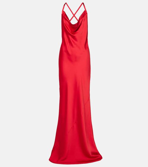 Norma Kamali Open-back satin gown