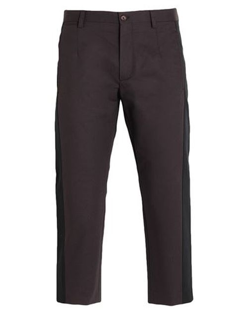 Man Pants Dark brown Size 32 Polyamide, Cotton