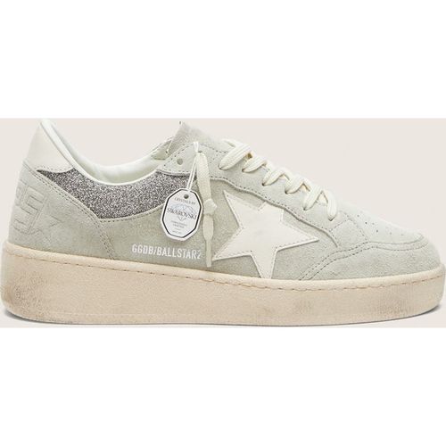 Golden Goose - Women's Ball Star In Light Gray Suede With Star And Glitter Inserts, Woman