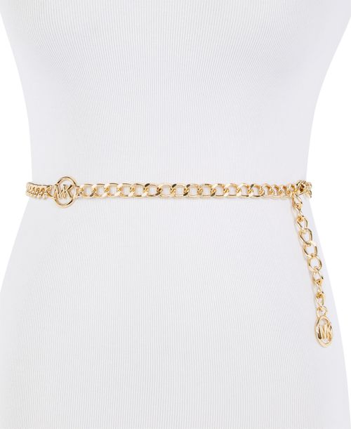 Michael Women's Mk Logo Metal Chain Belt - Gold