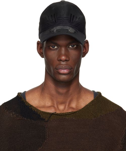 Black Laser Cut Damaged Cap