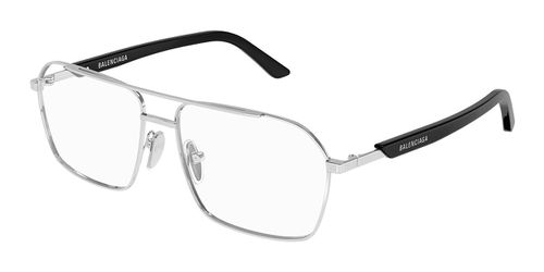 Balenciaga BB0248O Asian Fit 001 Men's Eyeglasses Silver  57 - Blue Light Block Available