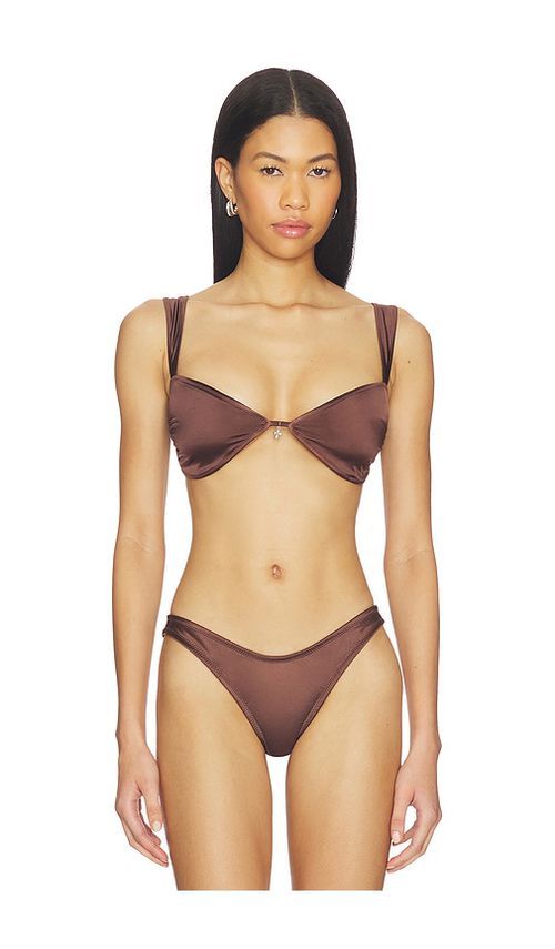 LIONESS Lila Top in Chocolate. - M also in L, S