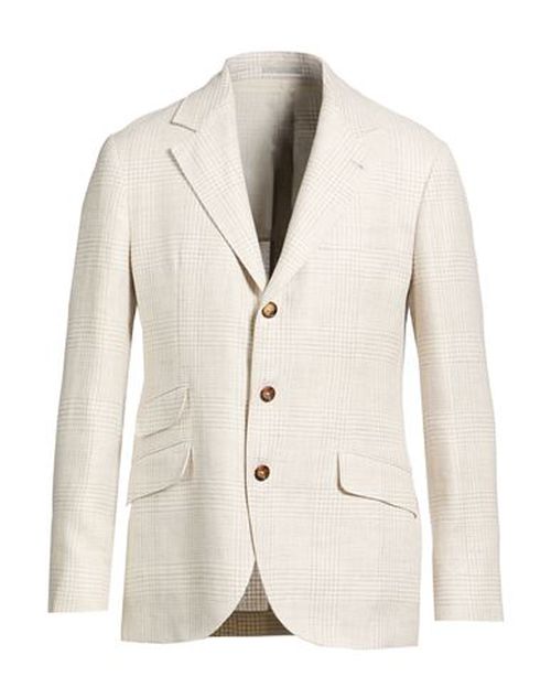 Man Blazer Light grey Size 38 Linen, Wool, Silk