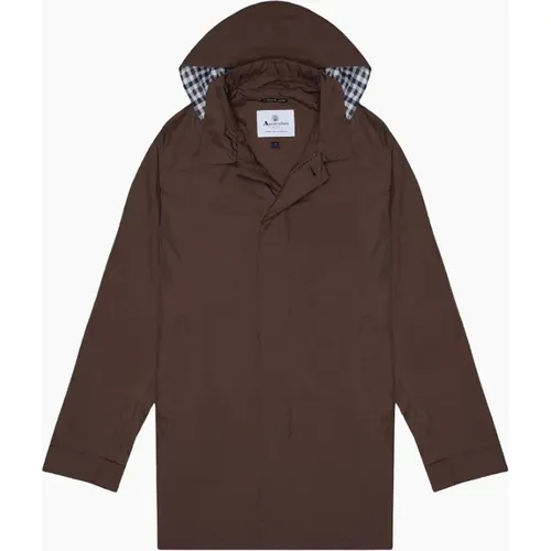 Men's Aquascutum Active Packable Trench Brown Jacket - : 44/Regular