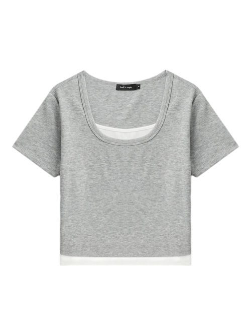 Tout a coup layered t-shirt - Grey