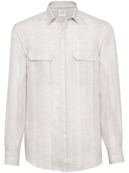 Striped linen shirt - Neutrals