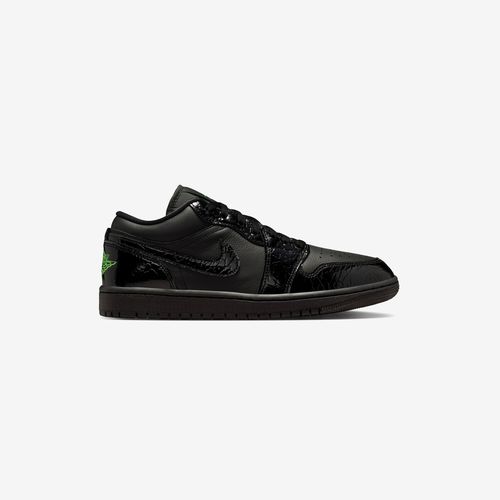 Jordan Women's Air Jordan 1 Low SE - BLACK/SCREAM GREEN-BLACK-BLACK - unisex