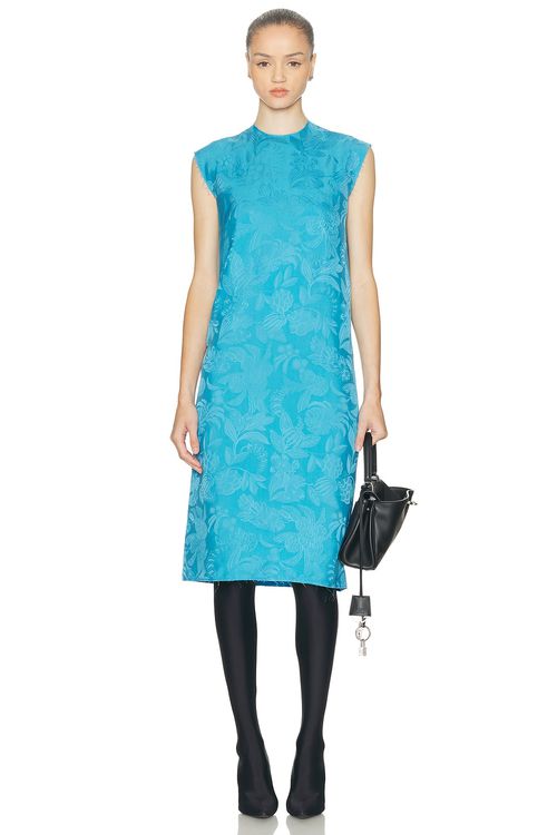 Balenciaga Sleeveless Midi Dress in Sky Blue - Teal.  40 also in 34