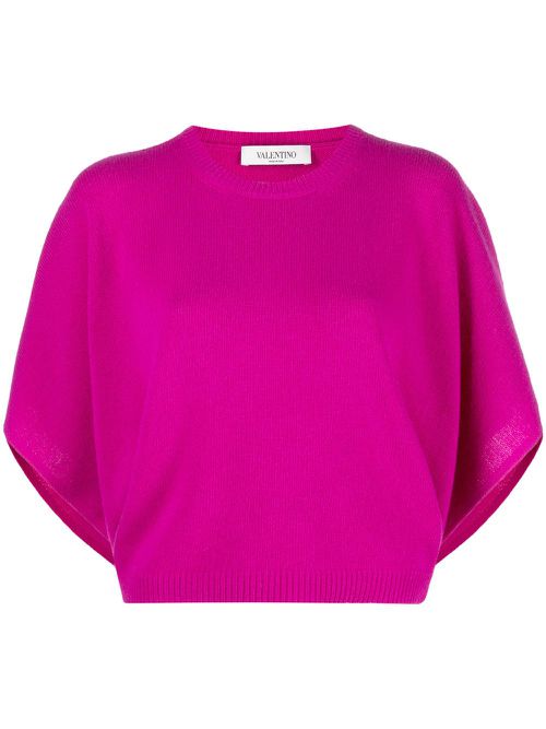 Kimono-style knitted jumper - Pink