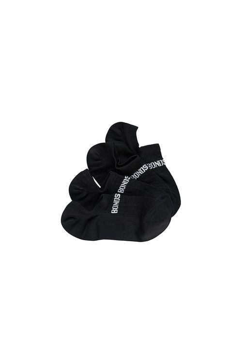 Womens Play It Cool No Show Socks 4 Pack in Black 