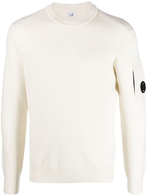 Lens-detail knitted jumper - White