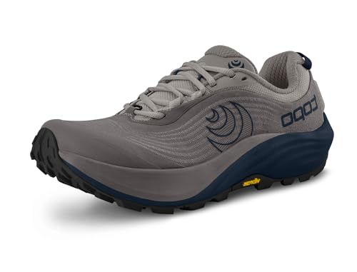 Topo Athletic Men's Pursuit 3 Comfortable Lightweight Cushioned Durable 0MM Drop Trail Running Shoes, Athletic Shoes, Grey/Navy