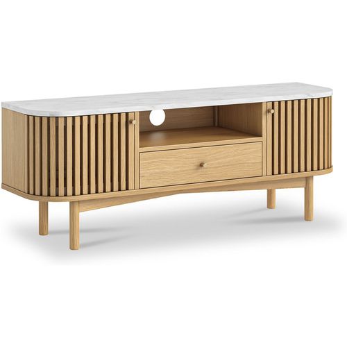 Shorwell Oak & Marble 130cm TV Unit for Living Room | Roseland