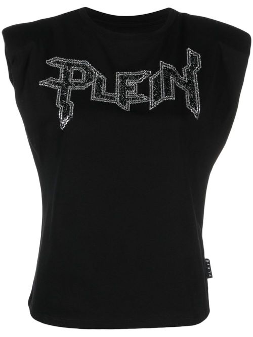 Logo-embellished cotton tank top - Black