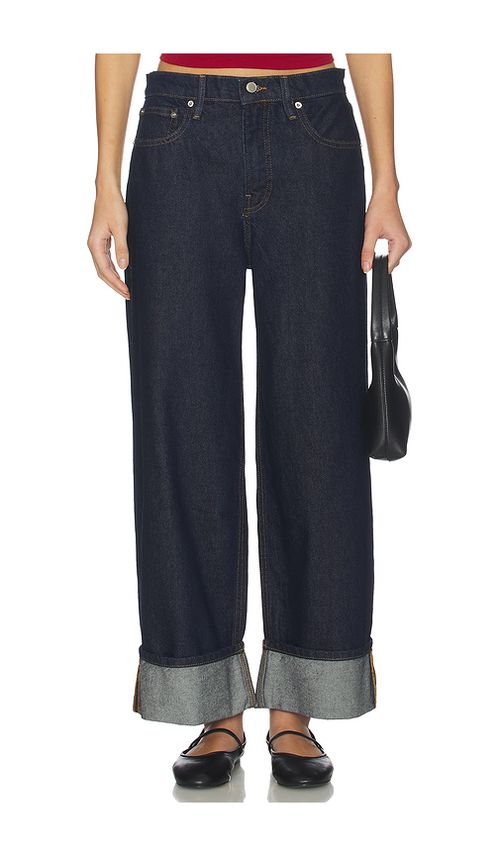 Good American Good Standard Baggy Cuffed Jeans in Navy. 0. Also , 10, 12, 14, 16, 18, 2, 20, 22, 24, 4