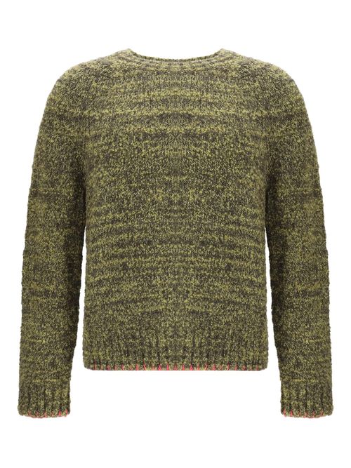 Eco-Friendly Mohair Blend Sweatshirt with Contrast Stitching