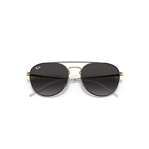 Ray-Ban Rb3589 Sunglasses Black On Gold Frame Grey Lense
