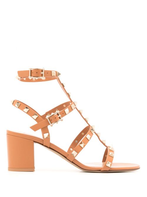 Rockstud 60mm leather sandals - Orange