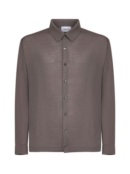 Virgin Wool Knit Shirt — Gray