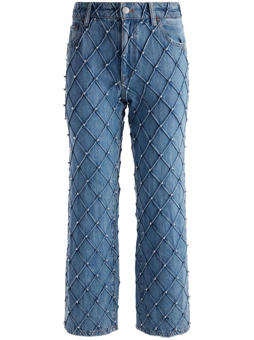 Weezy quilted cropped jeans - Blue
