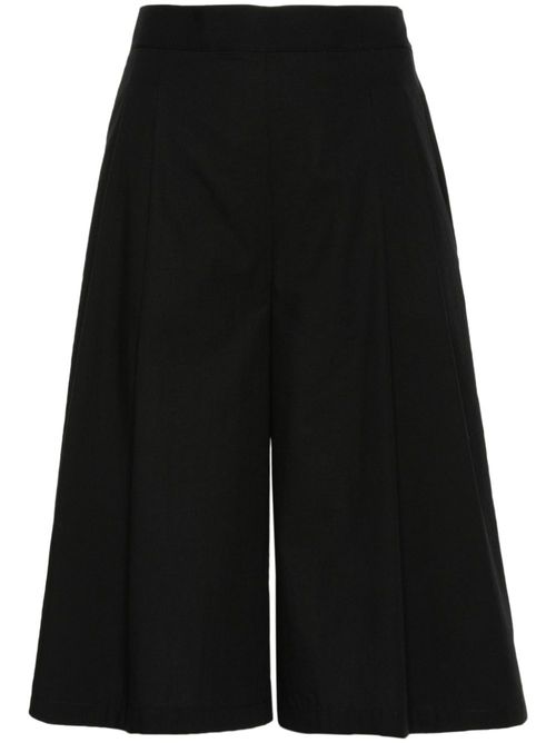 High-waist poplin tailored shorts - Black