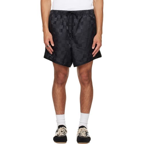 Black Checkered Gym Shorts