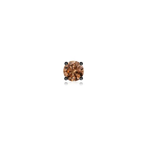 Angara 4 MM Basket-Set Round Coffee Diamond Stud in Platinum