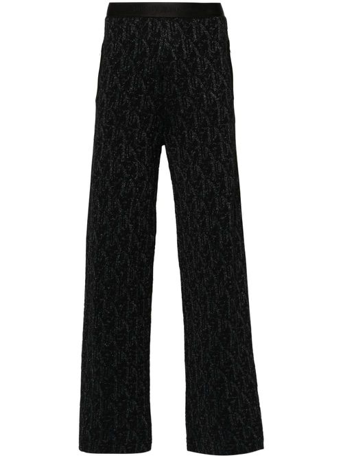 Knitted flared trousers - Black