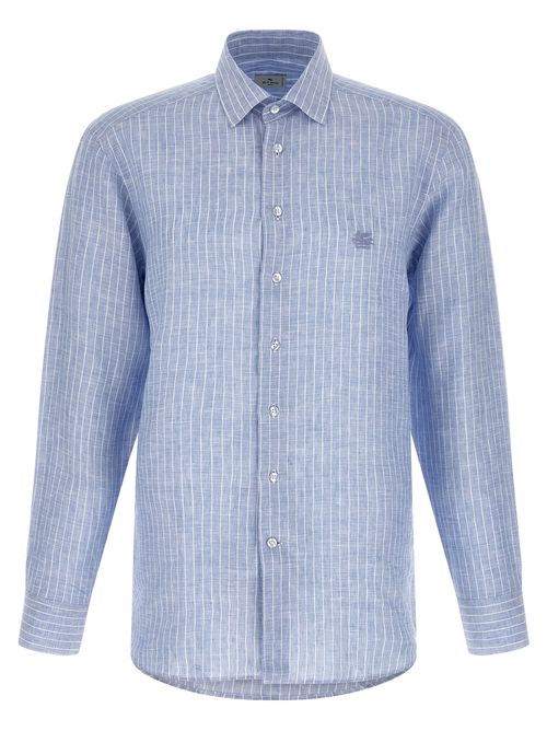Striped Linen Shirt Shirt And Blouse Light Blue