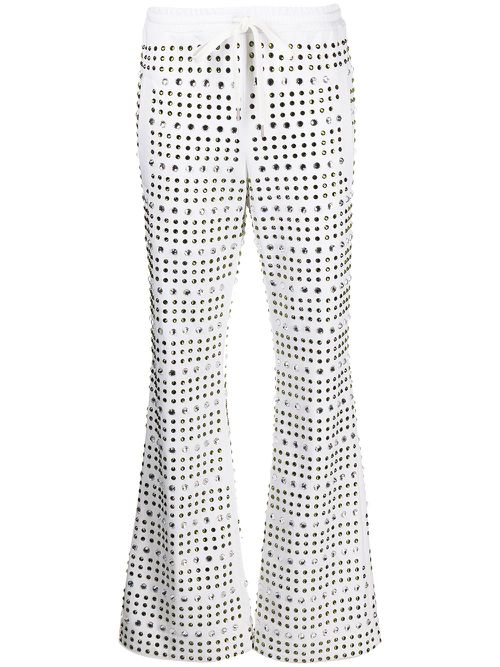 Crystal-embellished flared trousers - Multicolour
