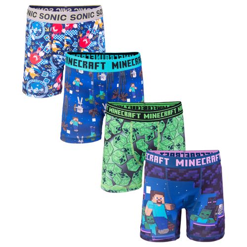 Boys 4-Pack Boxer Brief - Minecraft - Blue Pack