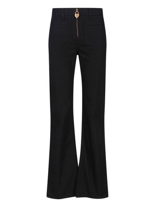 Chloé Women's Cotton Denim Outerwear with Calf Leather Patch