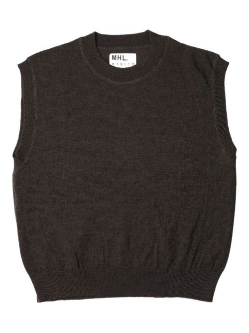 Stripe-detail sleeveless sweater - Brown