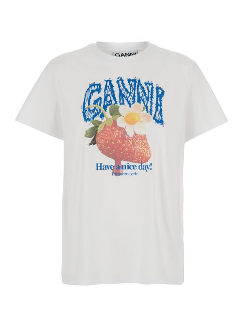 Basic Cotton Jersey T-Shirt With Round Neck And Short Sleeves White For Women Tshirts Polo Shirts - Women