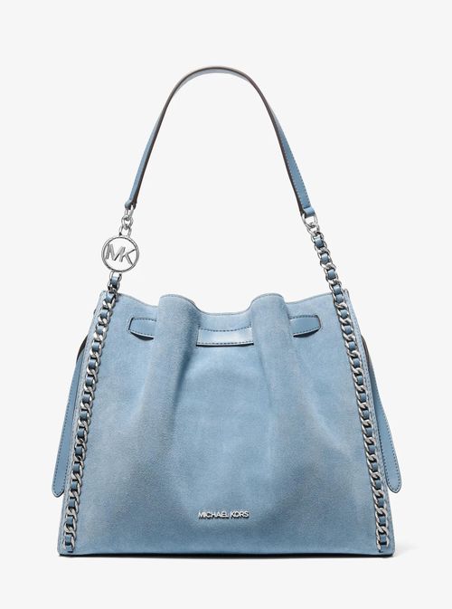 Mina Large Suede Chain Shoulder Bag