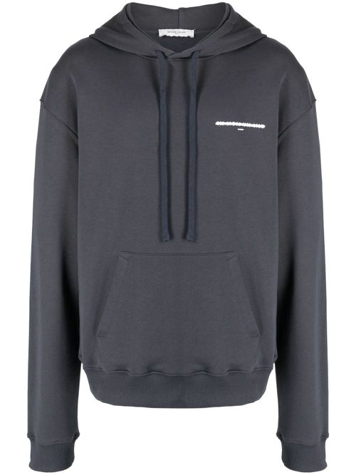 Graphic-print cotton hoodie - Grey