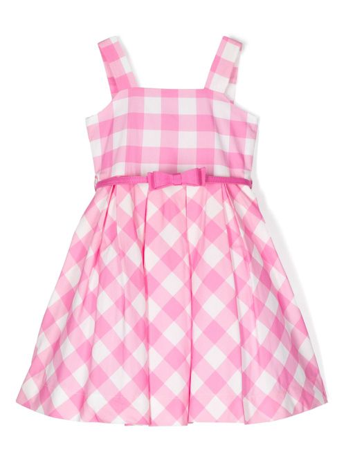Gingham flared dress - Pink