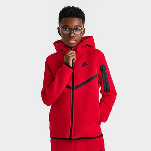 Boys Big Kids Sportswear Tech Fleece Full-Zip Hoodie in University Red