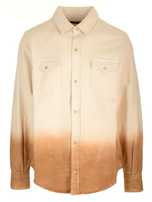 Denim Overshirt With Dip-dye Effect