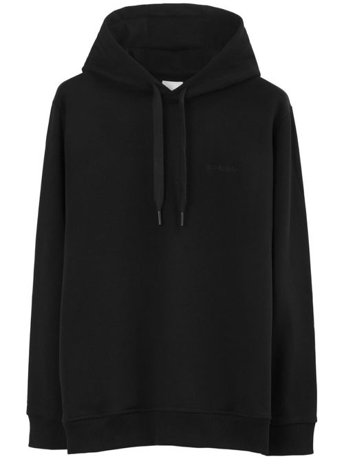 Check-EKD cotton hoodie - Black