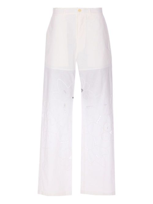 Marine Serre cotton trousers - White
