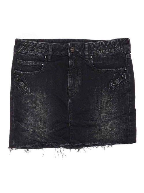 Black Denim City Mini Skirt