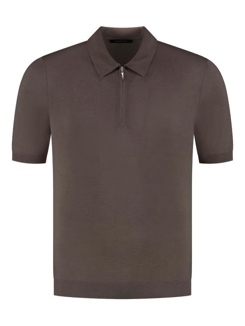 Short-sleeved polo shirt - Brown