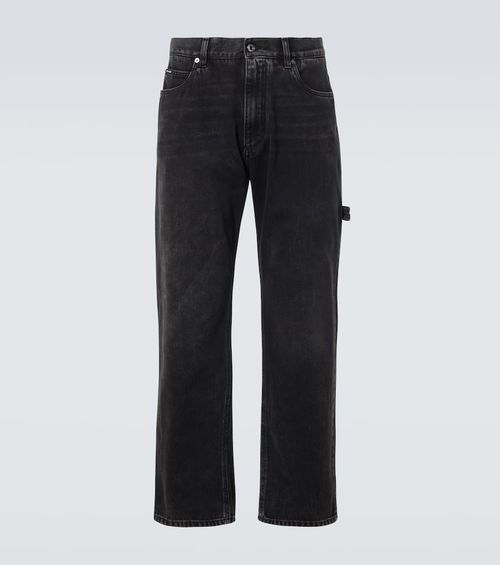 Mid-rise straight jeans