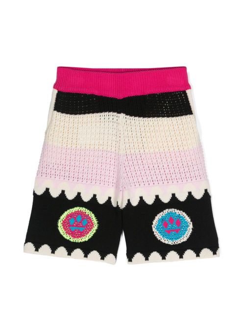 Logo-jacquard knitted shorts - Black