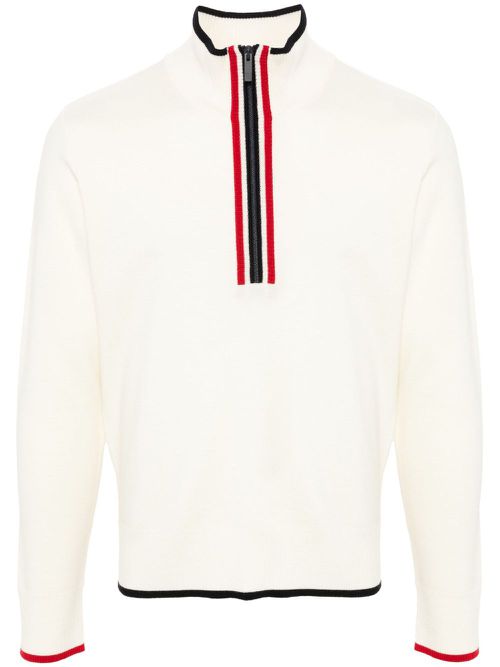 Funnel-neck pullover - White
