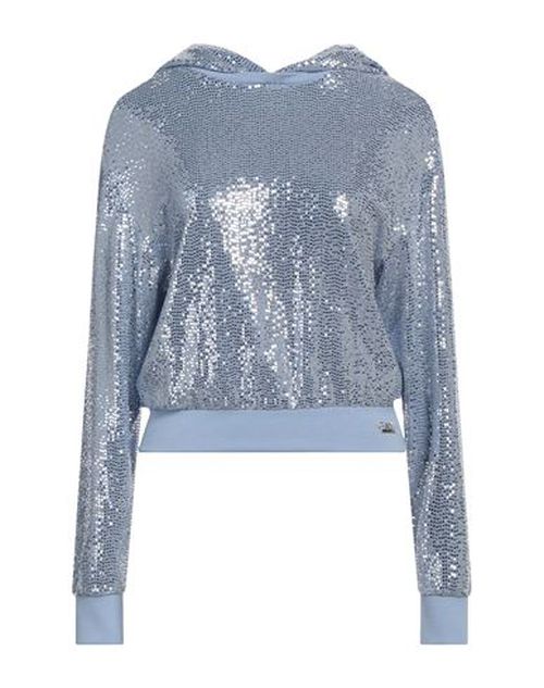 Ea7 Woman Sweatshirt Light blue Size L Polyamide, Elastane, Metallic fiber, Viscose, Polyester
