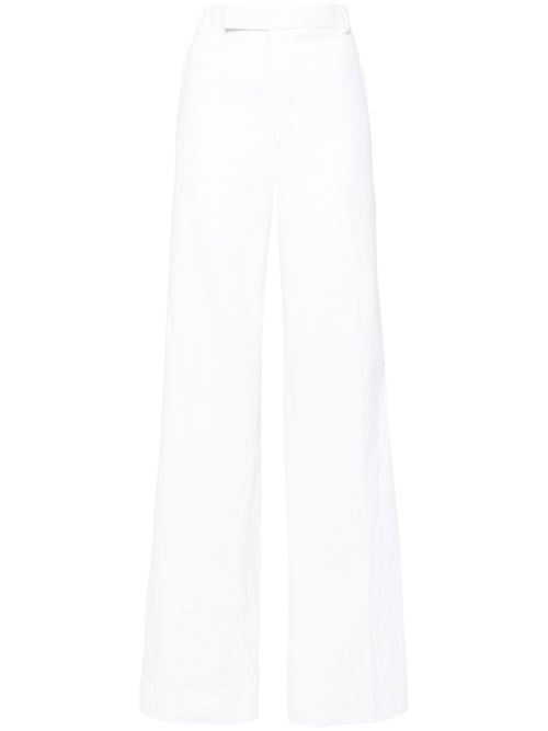 Pressed-crease cotton trousers - White
