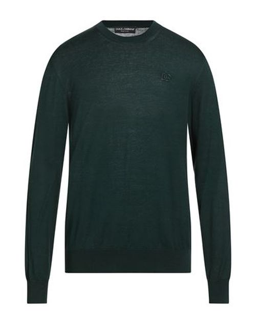 Man Sweater Dark green Size 36 Cotton